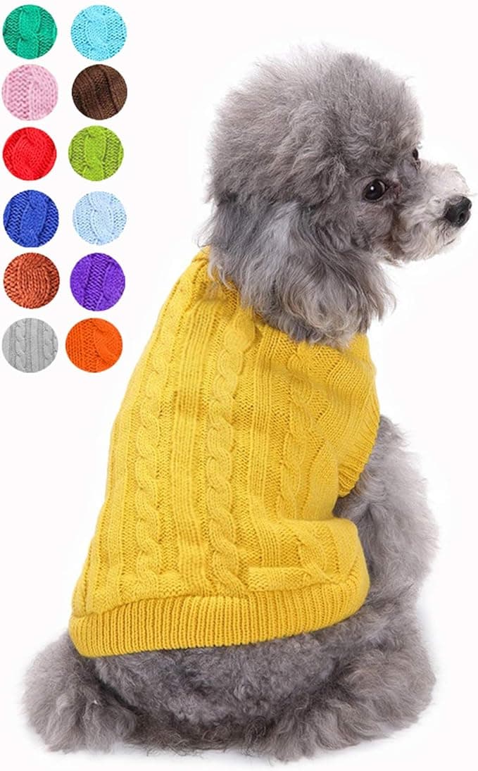 Dog Sweater for Small Medium Large Dogs Cats Puppies, Warm Cute Winter Classic Turtleneck | Comfy Wool Knit, Turtleneck & Classic Design, Easy on/off, Warm Winter Girls Boys Dogs Christmas Sweaters