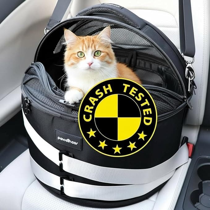 PawsInCar Crash-Tested 3-in-1 Portable Small Dog Car Seat, Cat Bed and Pet Carrier, CPS Certified for Crash Protection and Safe Travel